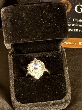 MOISSANITE Halo Statement Ring - Women Jewelry